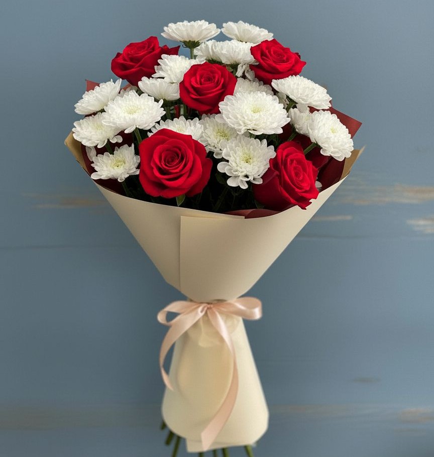 Букет цветов из: Розы и Хризантемы в Светлом Калининградской области