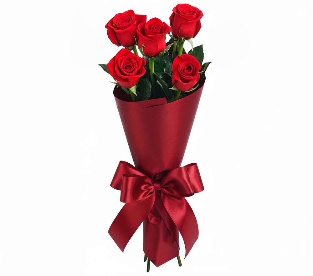 Букет 5 Красных роз Эдлесс Лав в Светлом Калининградской области