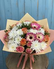 Букет цветов из:  Розы, Герберы и Хризантемы #REPLACE_PRED# Светлом Калининградской области