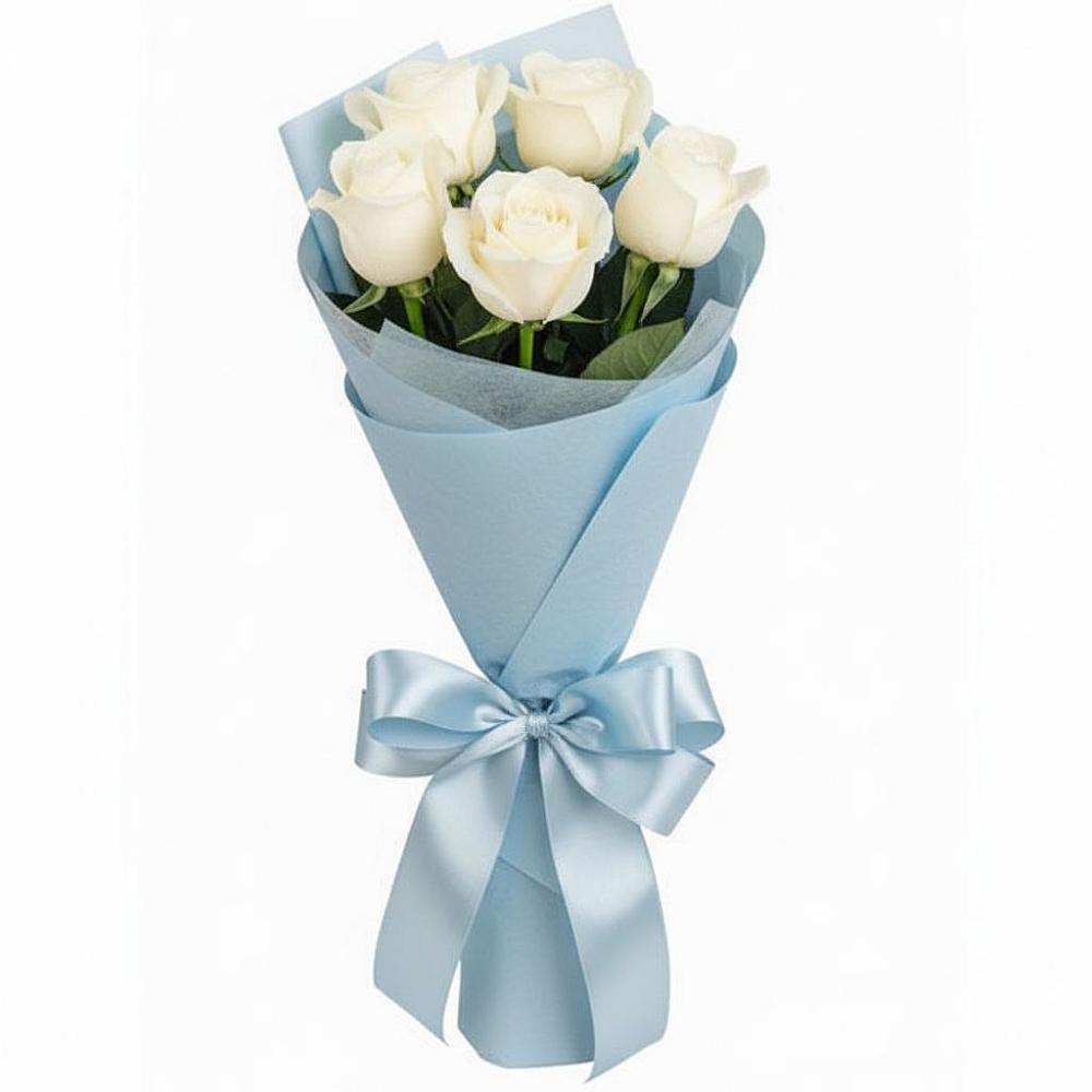 Букет 5 Белых роз Проуд в Светлом Калининградской области