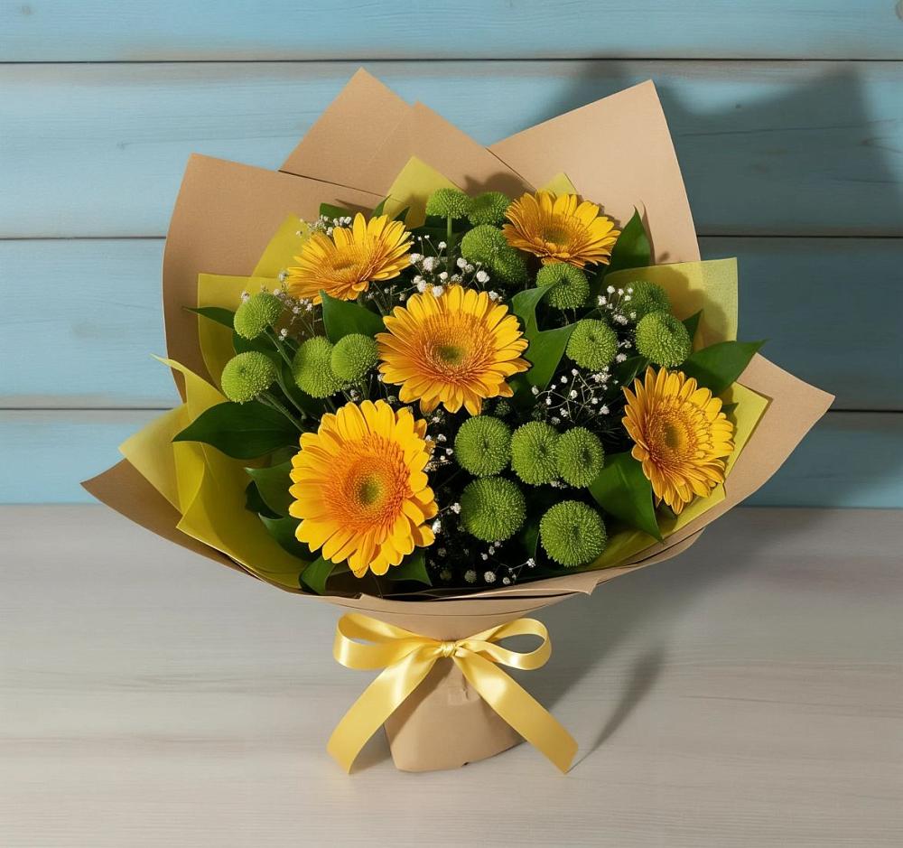 Букет цветов из: Герберы и Хризантемы в Светлом Калининградской области