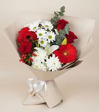 Букет цветов из:  Розы, Хризантемы, Герберы и Лилии в Светлом Калининградской области