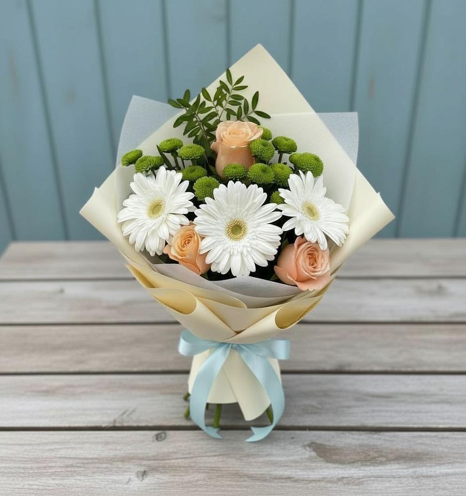 Букет цветов из: Герберы, Розы и Хризантемы в Светлом Калининградской области