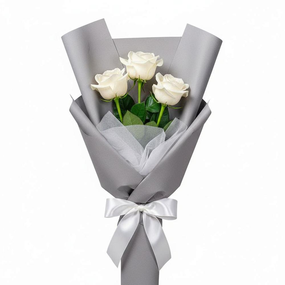 Букет 3 белые розы в Светлом Калининградской области