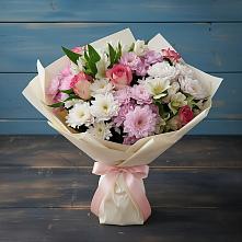 Букет цветов из:  Хризантемы, Альстромерии и Розы #REPLACE_PRED# Светлом Калининградской области