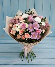 Букет цветов из:  Хризантемы, Розы и Альстромерии в Светлом Калининградской области