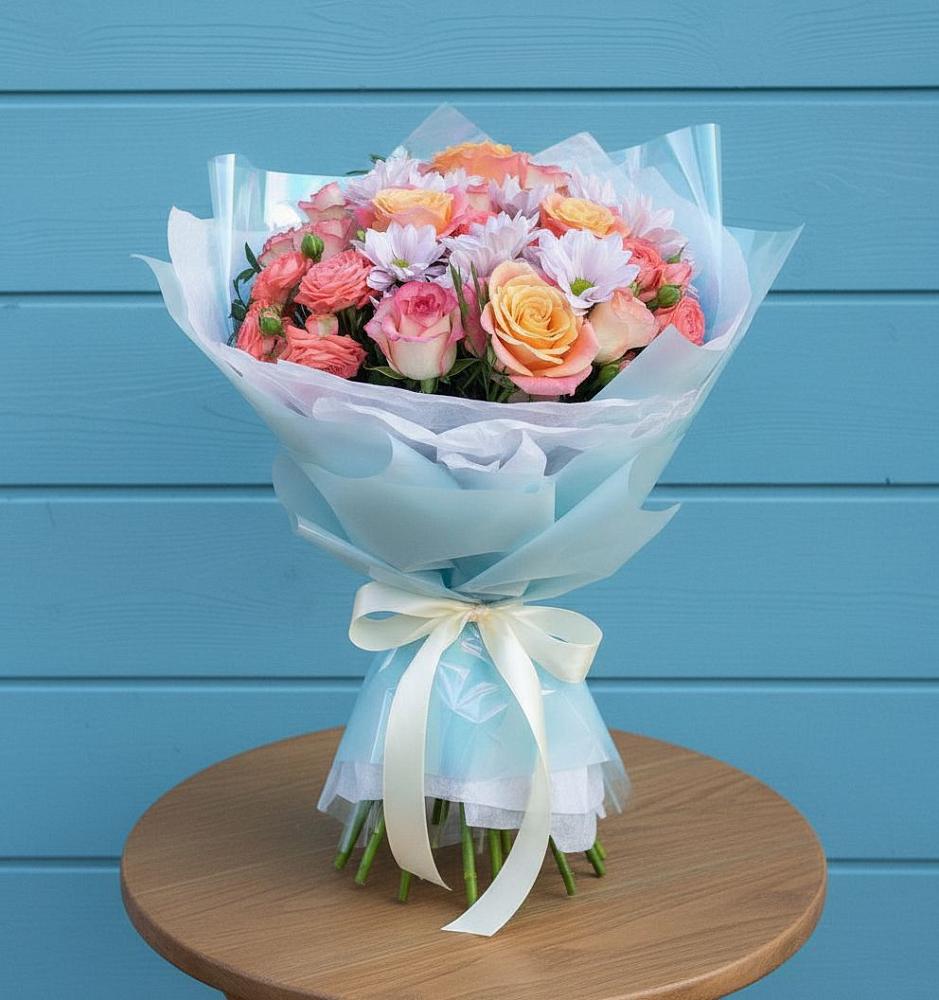 Букет цветов из: Хризантемы и Розы в Светлом Калининградской области