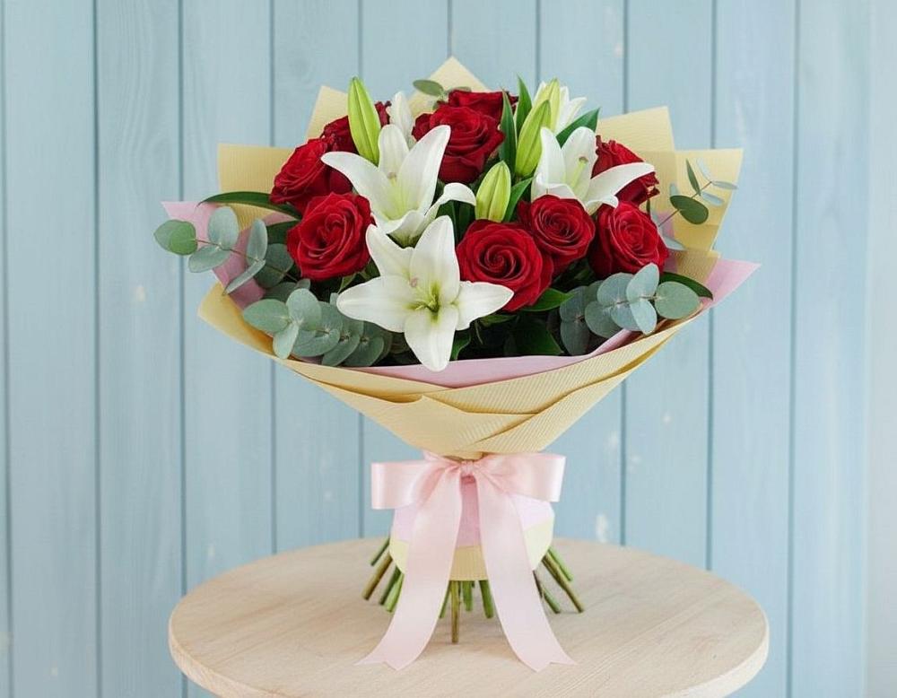 Букет цветов из: Лилии и Розы в Светлом Калининградской области
